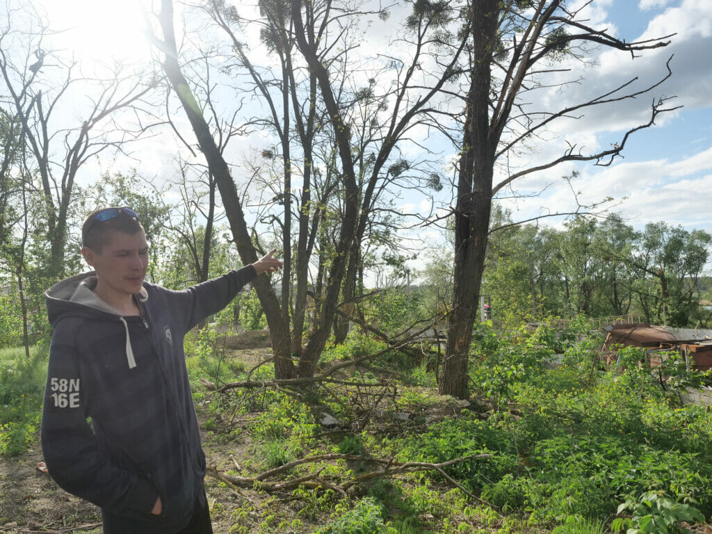 War damages in Irpin.