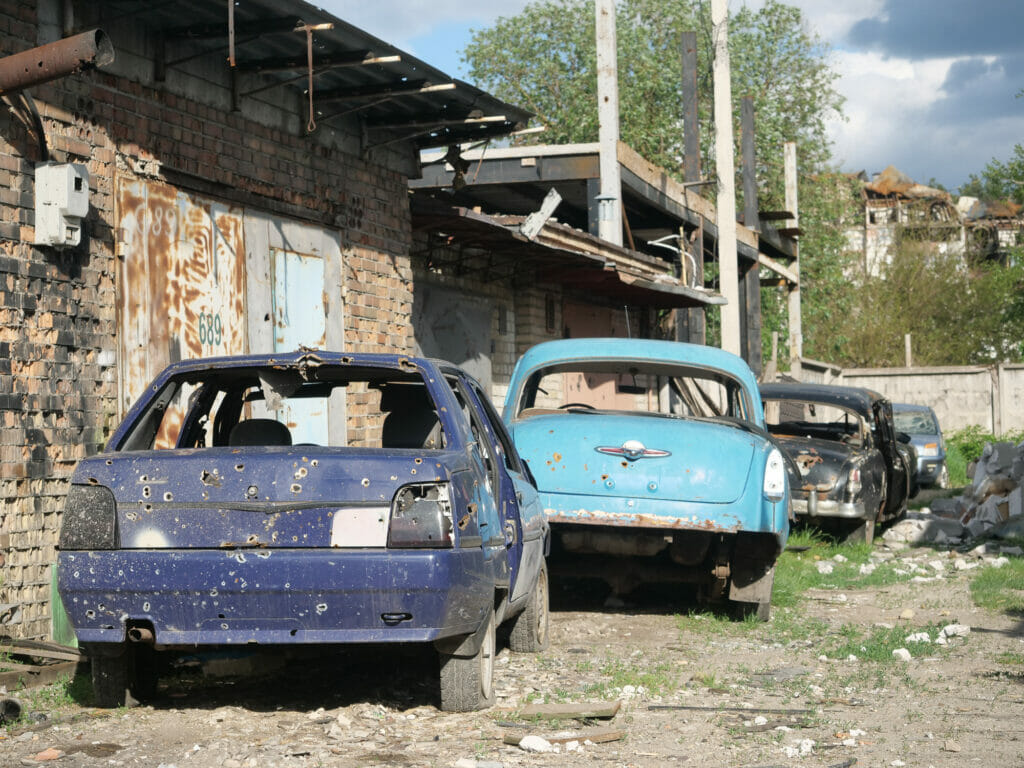 War damages in Irpin.